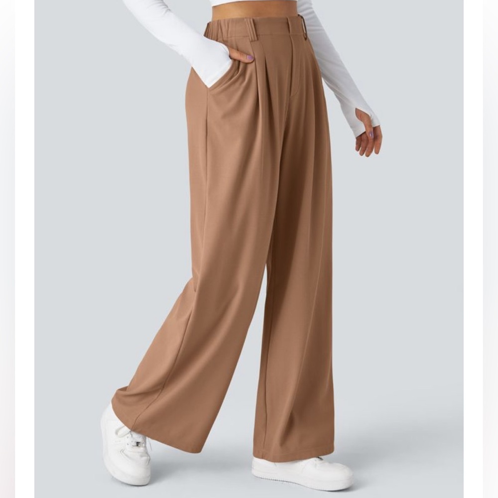 Halara High-Waisted Wide-Leg Waffle Trouser Pant